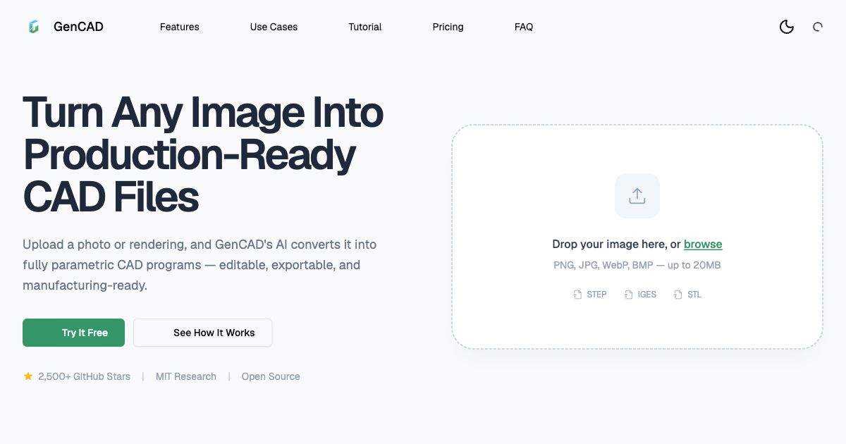 Gencad File Example Image to CAD AI Converter Online Free | GenCAD